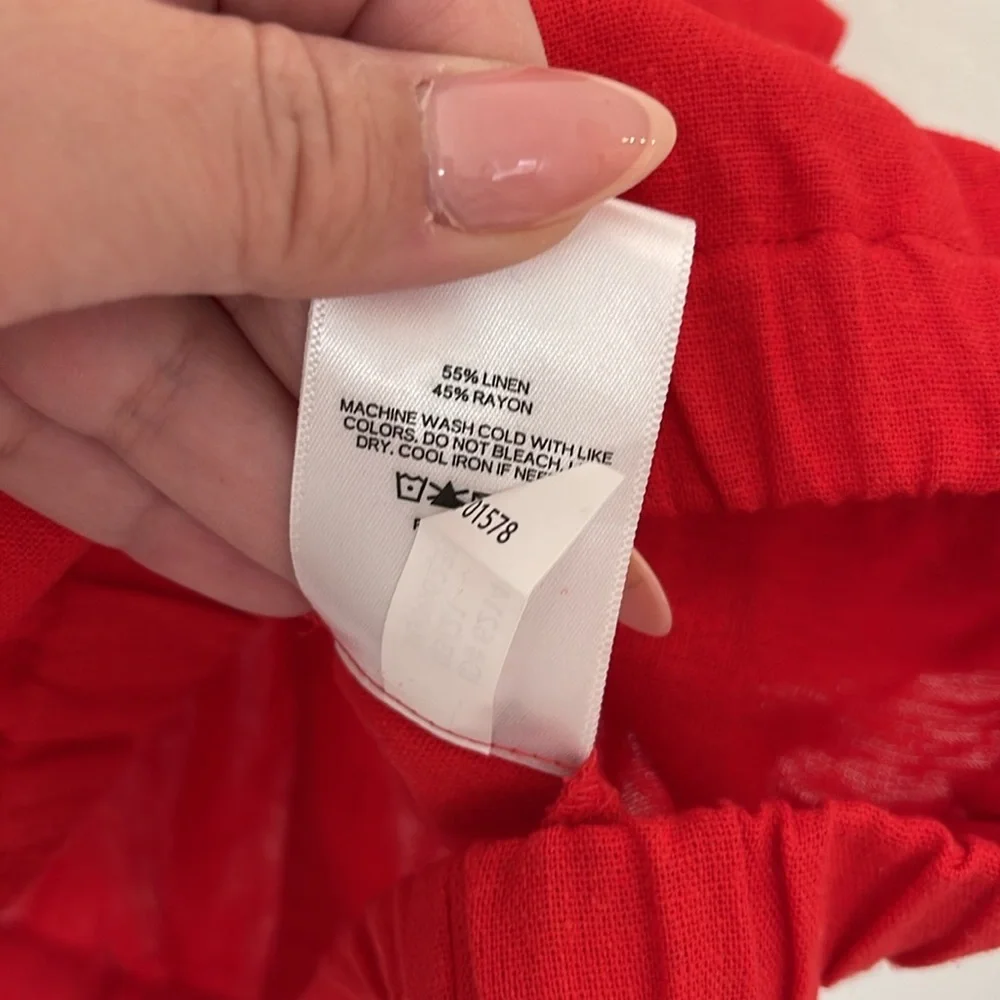 Express Red Ruffle Sleeve Blouse - Picture 5 of 6